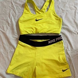 Matching set with Nike pro shorts and bra.